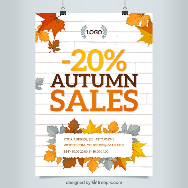 Free vector autumnal sale poster