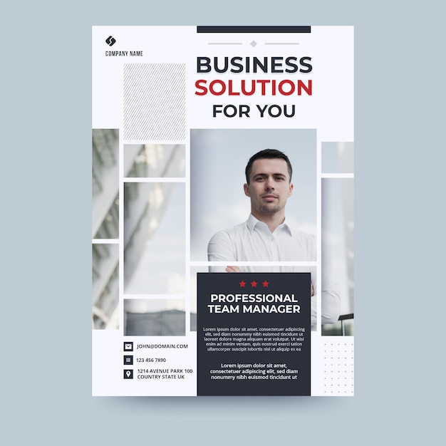 Avatar businessman business flyer template