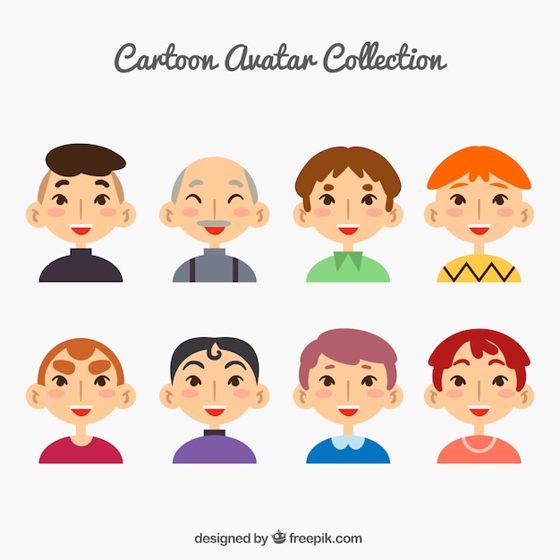 Free vector avatar collection of eight