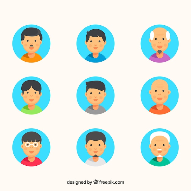 Free vector avatar collection of men