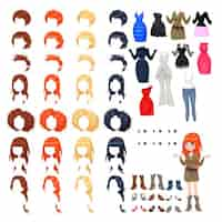 Free vector avatar with hairstyles