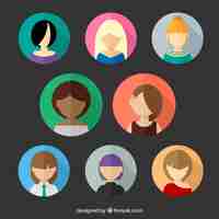 Free vector avatars of modern women