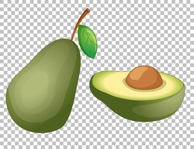 Free vector avocado cartoon on transparent