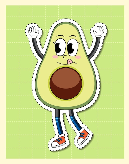 Free vector avocado on grid background