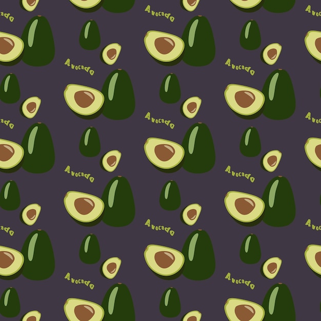 Avocado seamless repeating pattern, hand drawn style. for printi