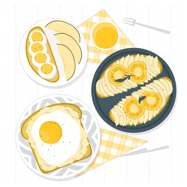 Free vector avocado toast concept illustration