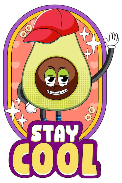 Бесплатное векторное изображение Комический стиль выражения слова авокадо
