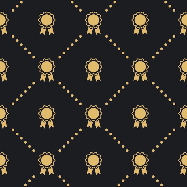 Free vector award badge seamless pattern. design background vintage style.