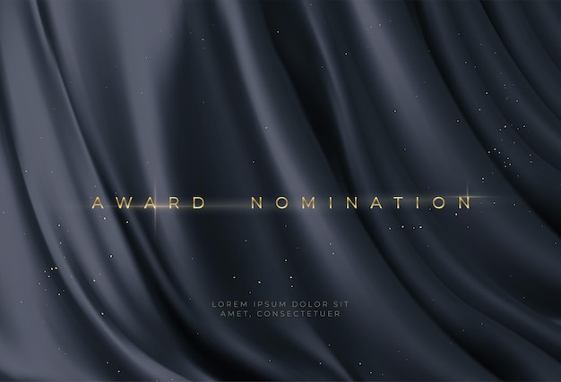 Award nomination on luxury black wavy background