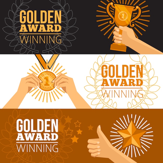 Free vector awards banners set