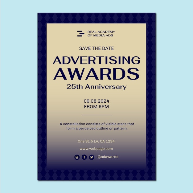 Free vector awards ceremony invitation template