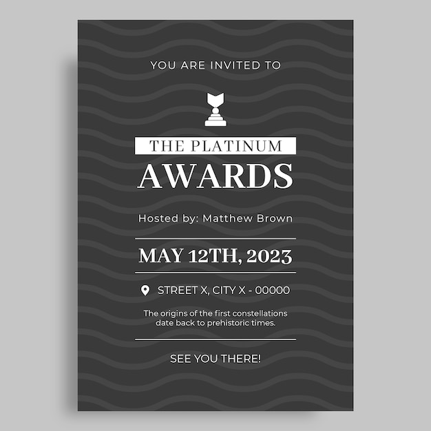 Awards ceremony invitation template