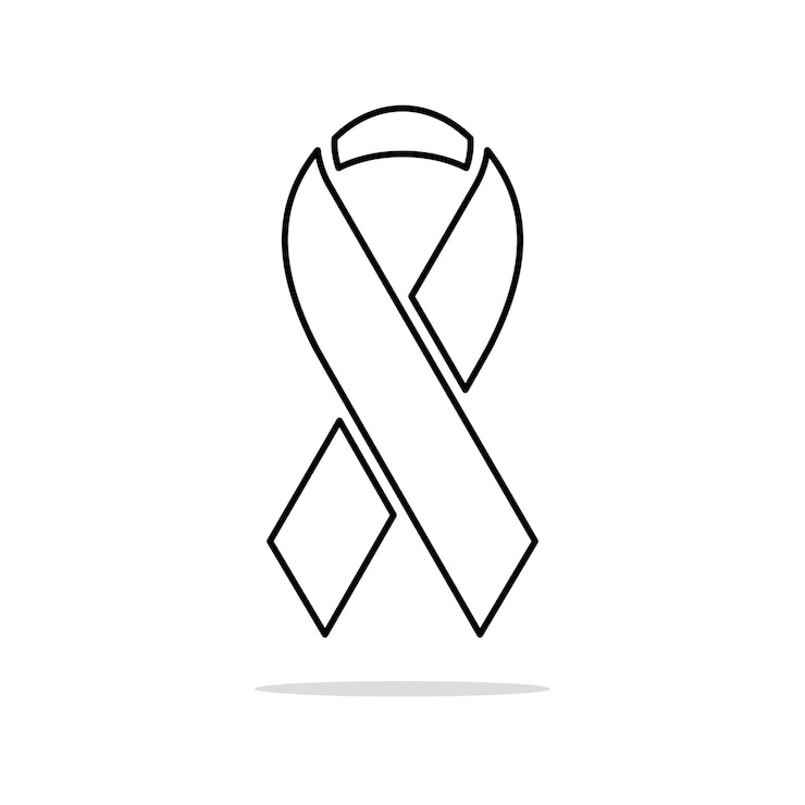 Free Vector awareness ribbon split outlines style