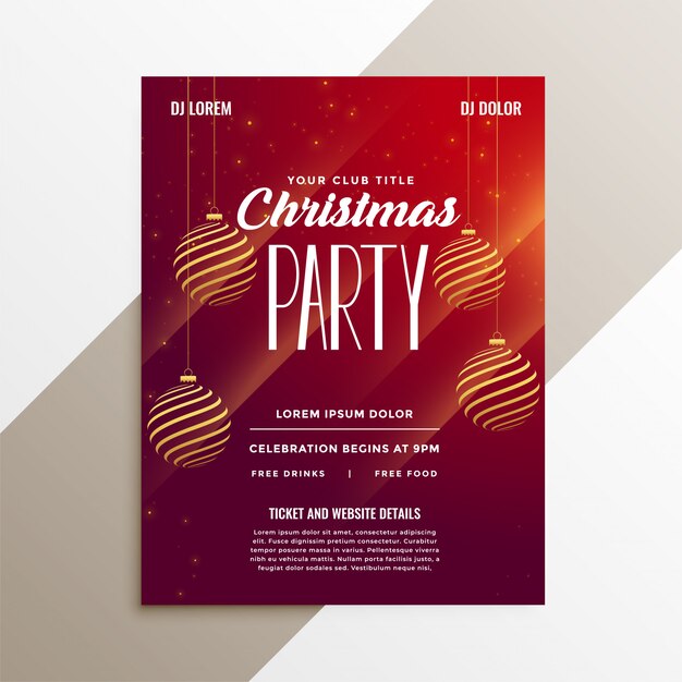 Awesome christmas party  flyer layout template