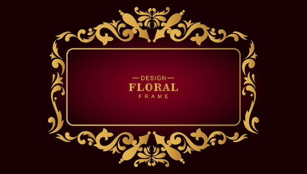 Vettore gratuito sfondo cornice floreale ornamentale dorata impressionante