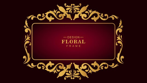 Awesome golden ornamental floral frame background