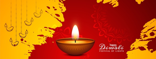 Fantastico design di banner festival indiano diwali felice