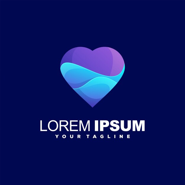 Premium Vector Awesome Heart Wave Logo Design