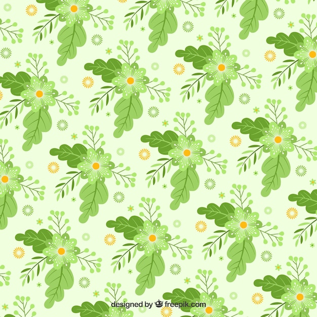 Awesome pattern of green flowers