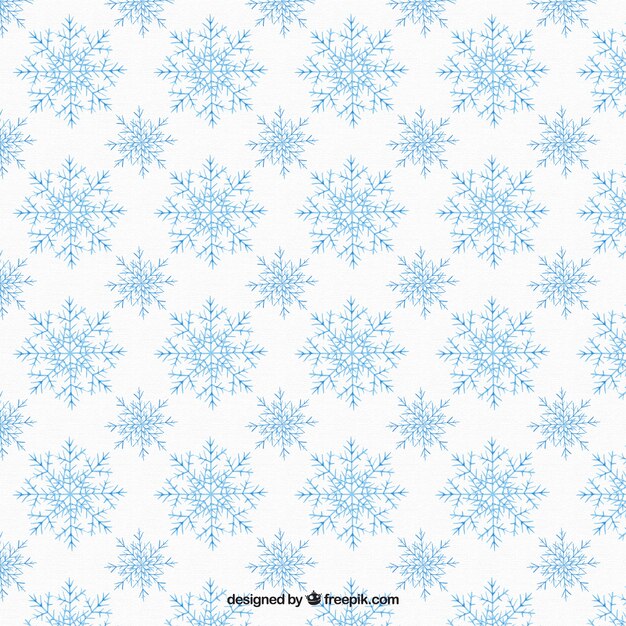 かわいい青い雪片と恐ろしいパターン