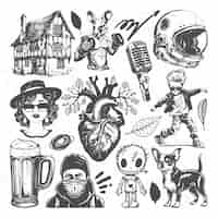 Free vector awesome scribble hand drawn doodle tattoo element vector