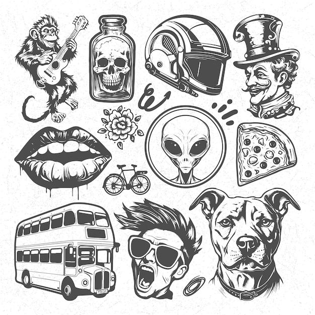 Free vector awesome scribble hand drawn doodle tattoo element vector