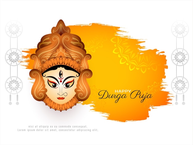 Awesome stylish happy Durga puja festival background