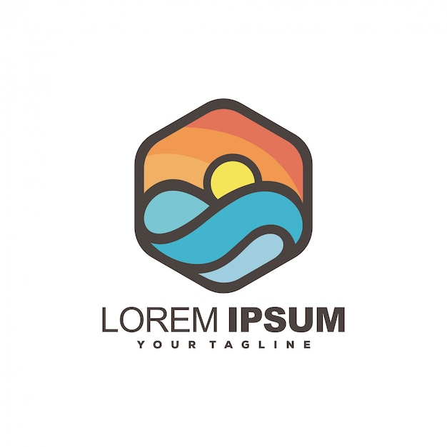 Download Free Awesome Sunset Modern Logo Design Premium Vector Use our free logo maker to create a logo and build your brand. Put your logo on business cards, promotional products, or your website for brand visibility.