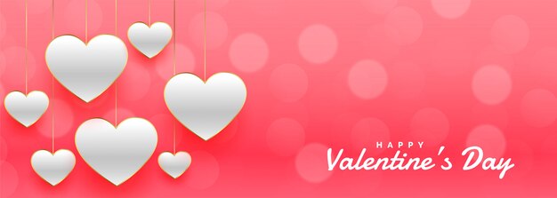 Awesome valentines day pink bokeh banner