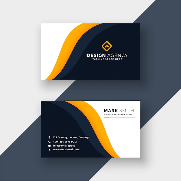 Awesome yellow business card template