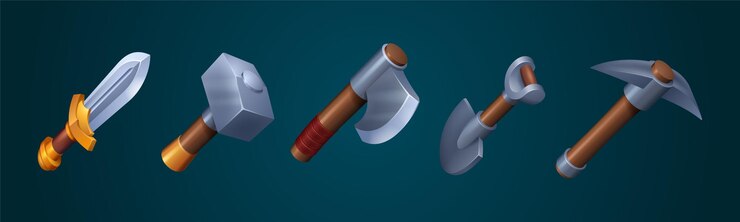 免費 Vector 斧頭,劍,子和子的遊戲圖標