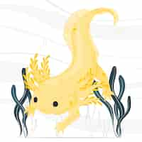 Free vector axolotl concept illustration