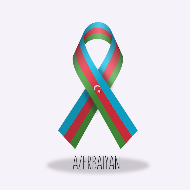 Azerbaiyan flag ribbon design