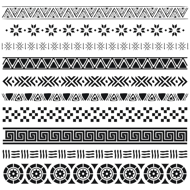 Aztec borders set