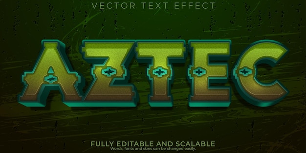 Free vector aztec ruin text effect editable maya and peru text style