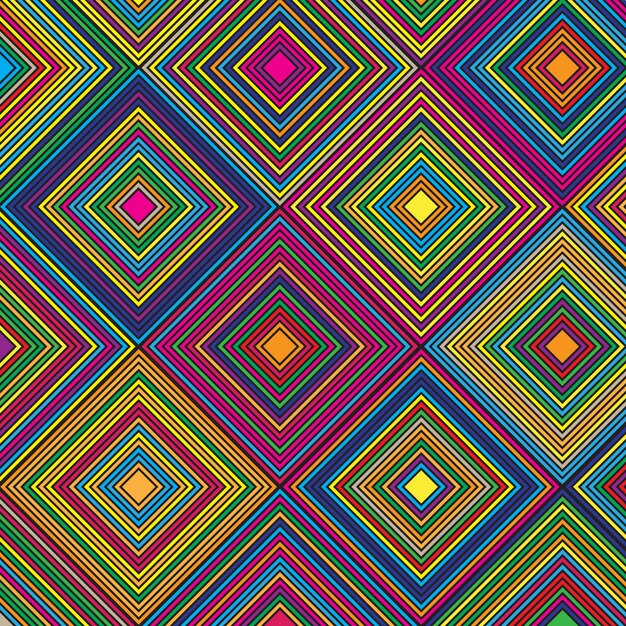 Aztec themed diamond colourful pattern design