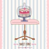 Vettore gratuito b-day cake vector retro della carta