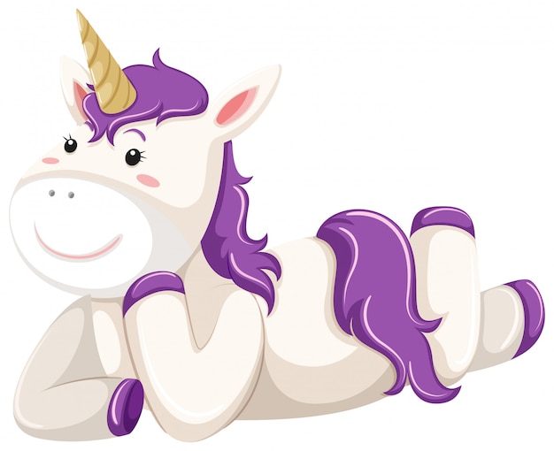 Free vector ba unicorn character on white background
