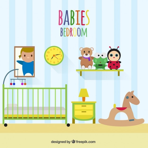 無料ベクター 赤ちゃんの寝室