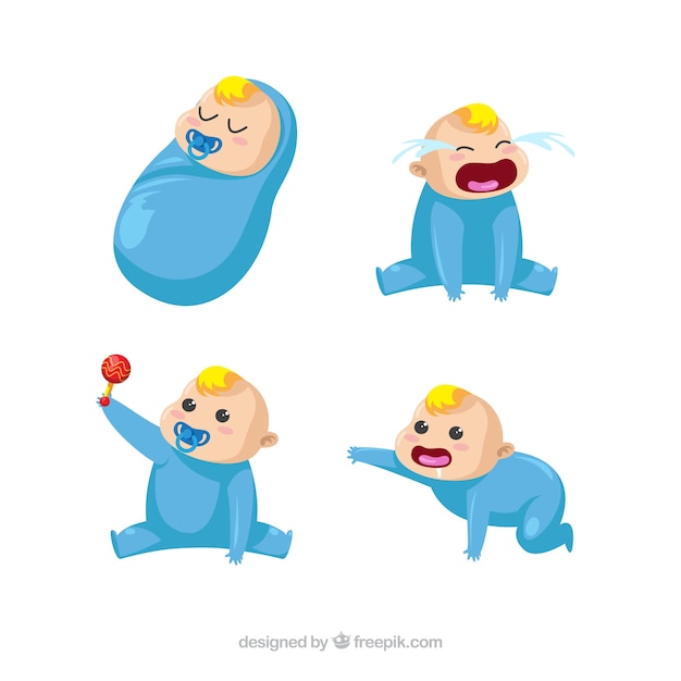 Free vector babies collection in flat style