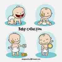 Free vector babies collection in hand drawn style