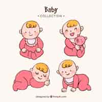 Free vector babies collection in hand drawn style