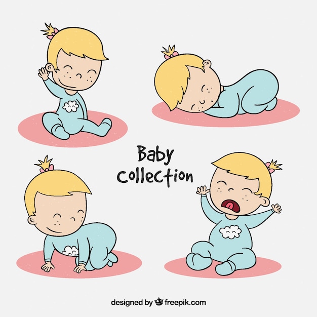 Free vector babies collection in hand drawn style