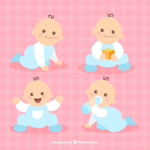 Free vector babies collection in hand drawn style