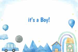 Бесплатное векторное изображение Объявление о рождении мальчика фон