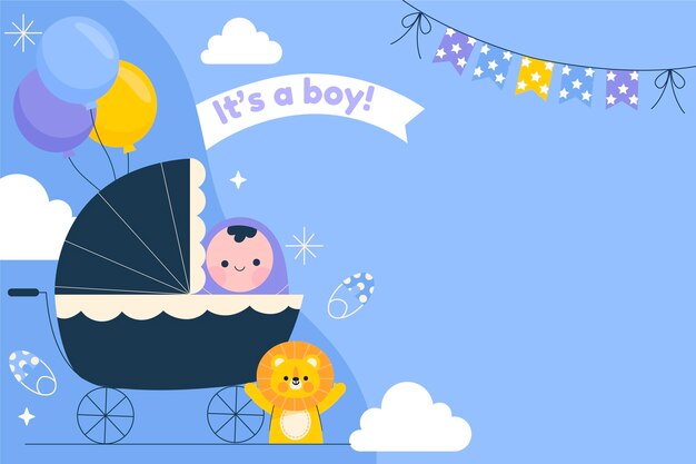 Baby announcement baby boy background
