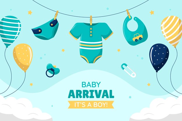 Baby announcement baby boy background