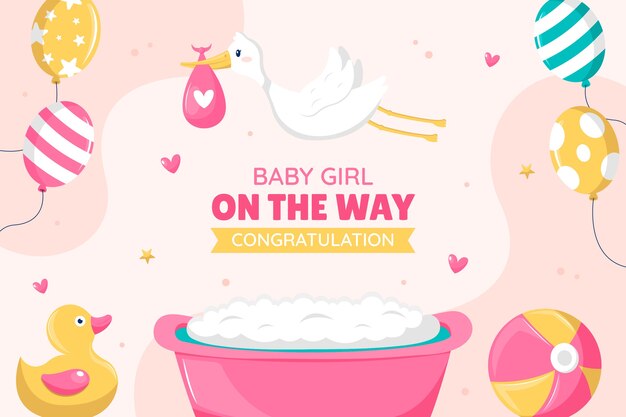 baby announcement baby girl background