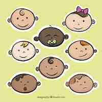 Free vector baby avatar collection