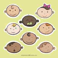 Free vector baby avatar collection